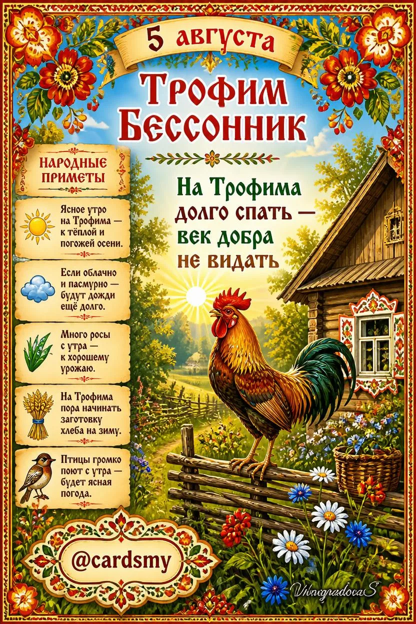 5 августа - Трофим Бессонник.