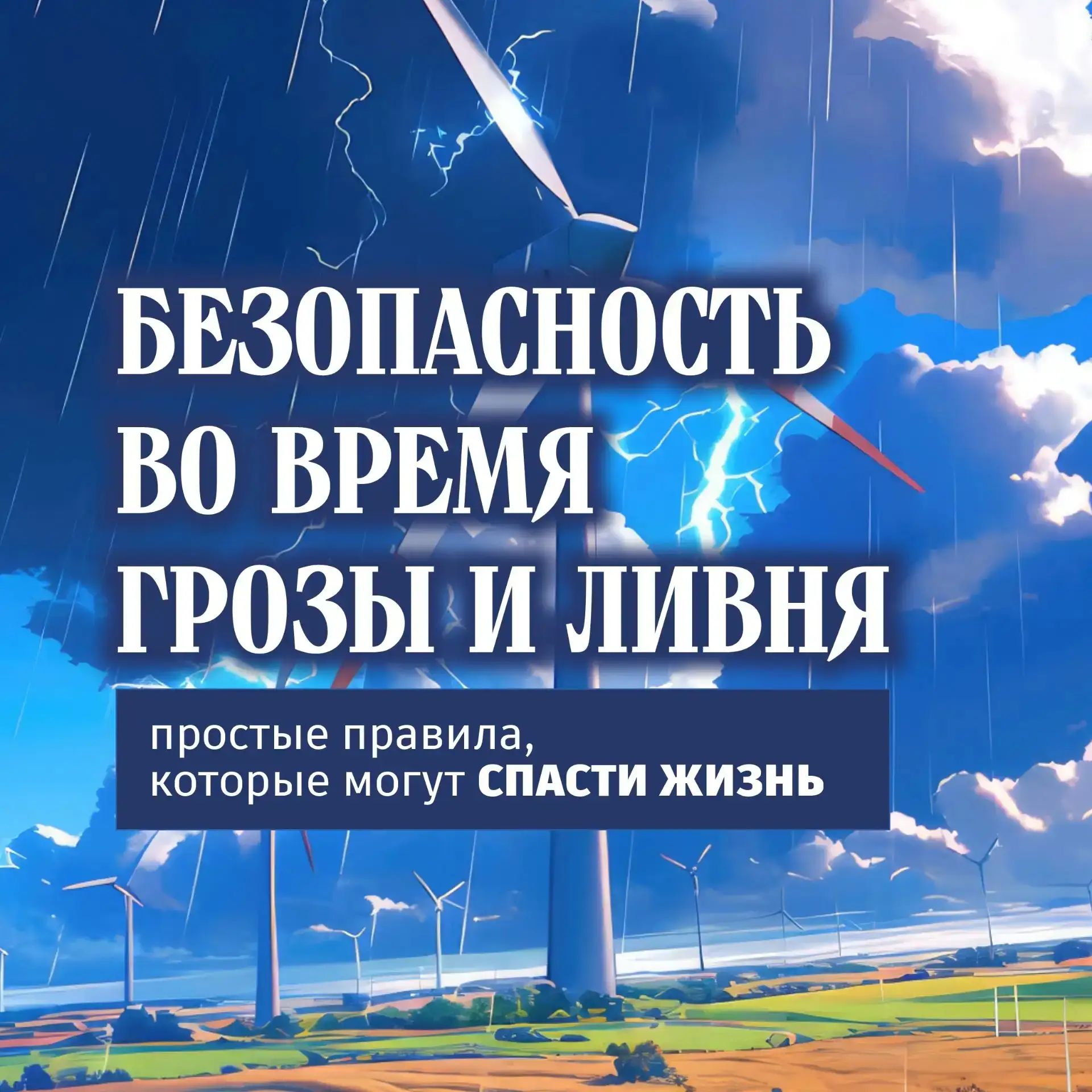 ⛈ Простые правила безопасности во время грозы и ливня помогут не растеряться