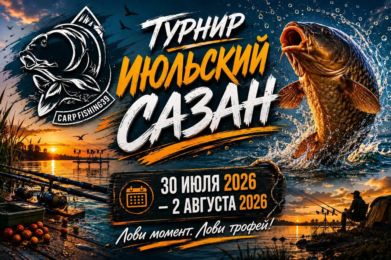 Турнир по спортивной ловле карпа 
МО "Багратионовский муниципальный округ" 
" Июльский сазан "
Котор