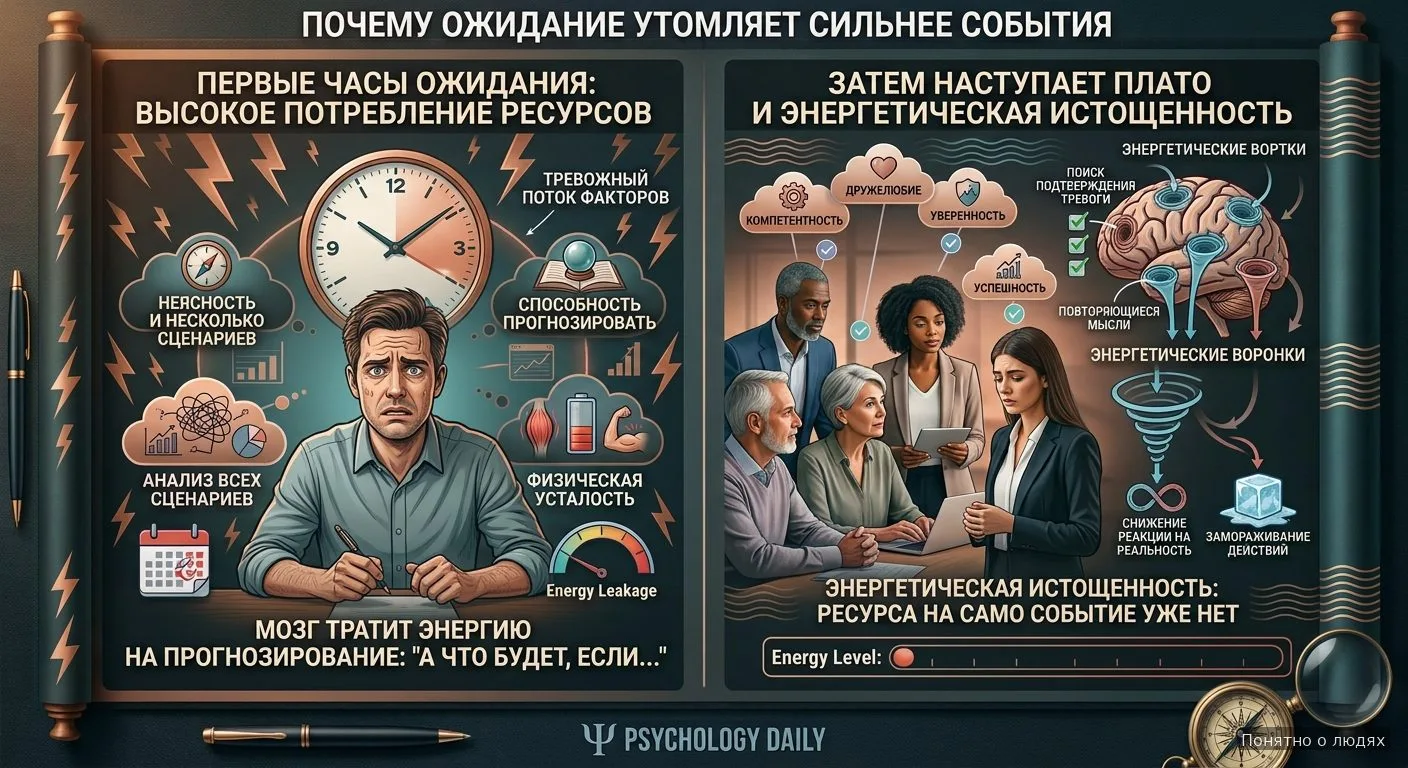 Почему ожидание утомляет сильнее события