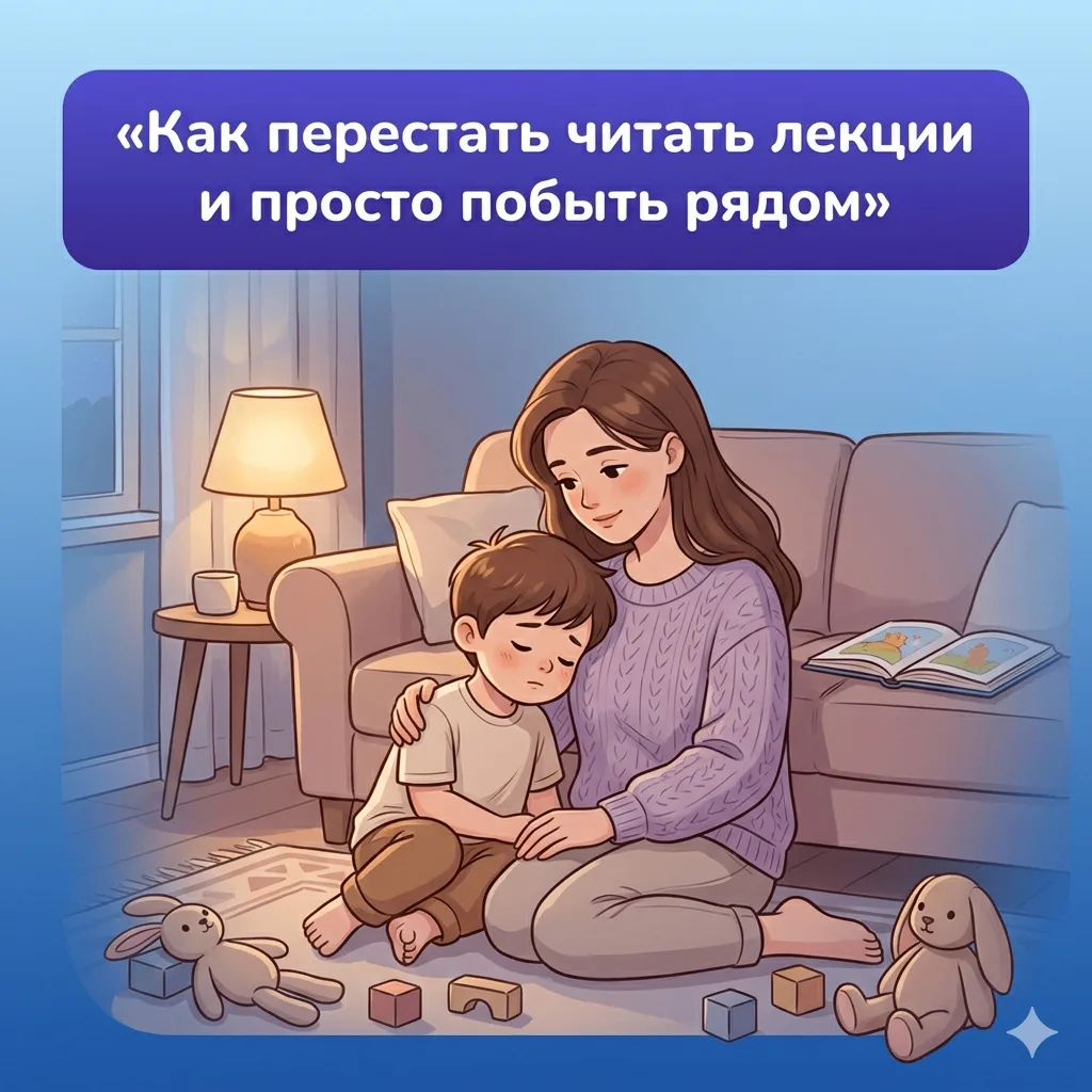 🌿 «Как перестать вести бесконечные "педагогические беседы" и просто побыть рядом»

«Я опять ему объ