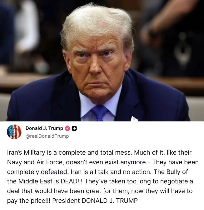 Рубрика #ненавоевался Трамп: Вооруженные силы Ирана в полном разгроме. Большая их часть, в том числе