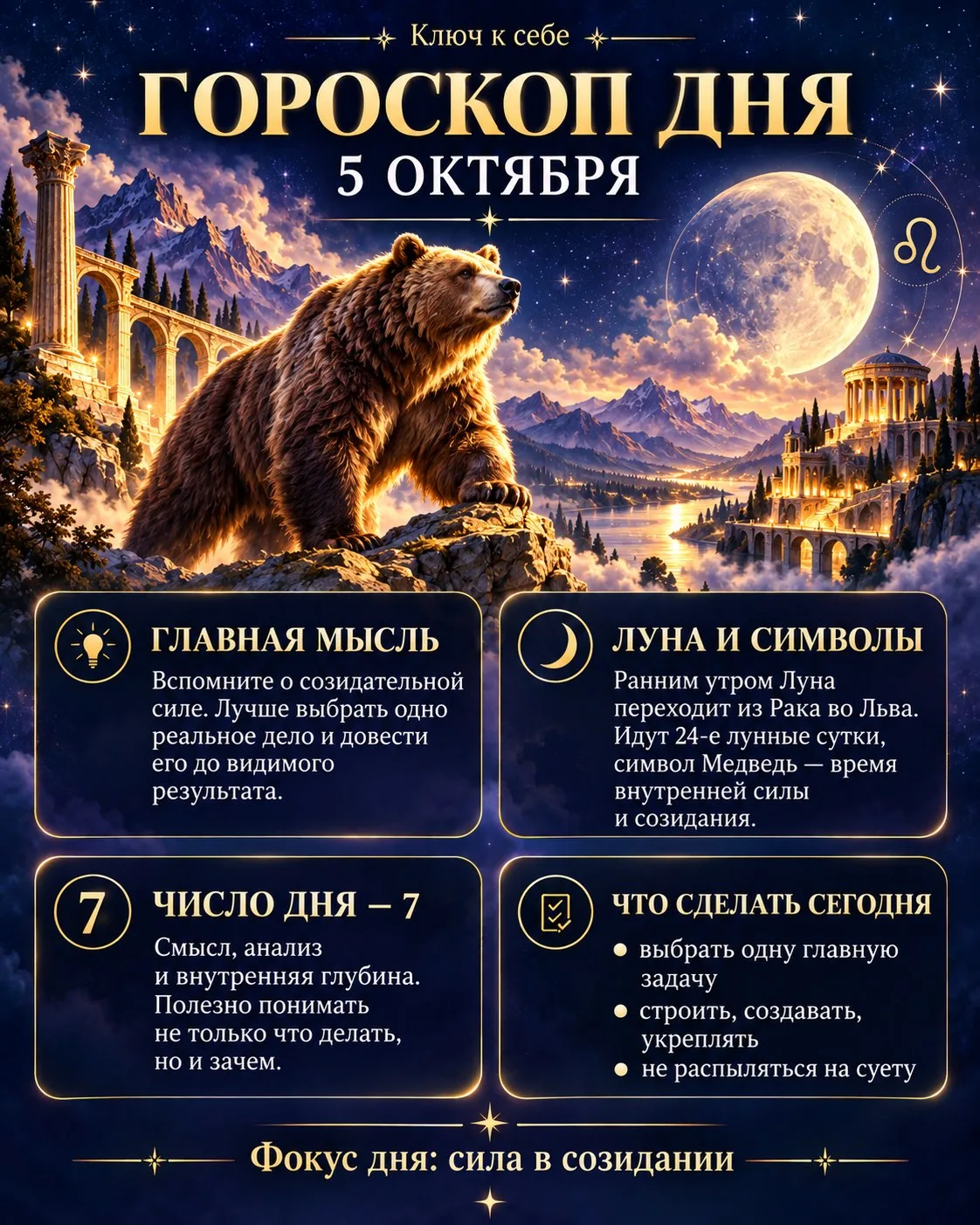 🔮 ГОРОСКОП «КЛЮЧ К СЕБЕ» — 5 ОКТЯБРЯ