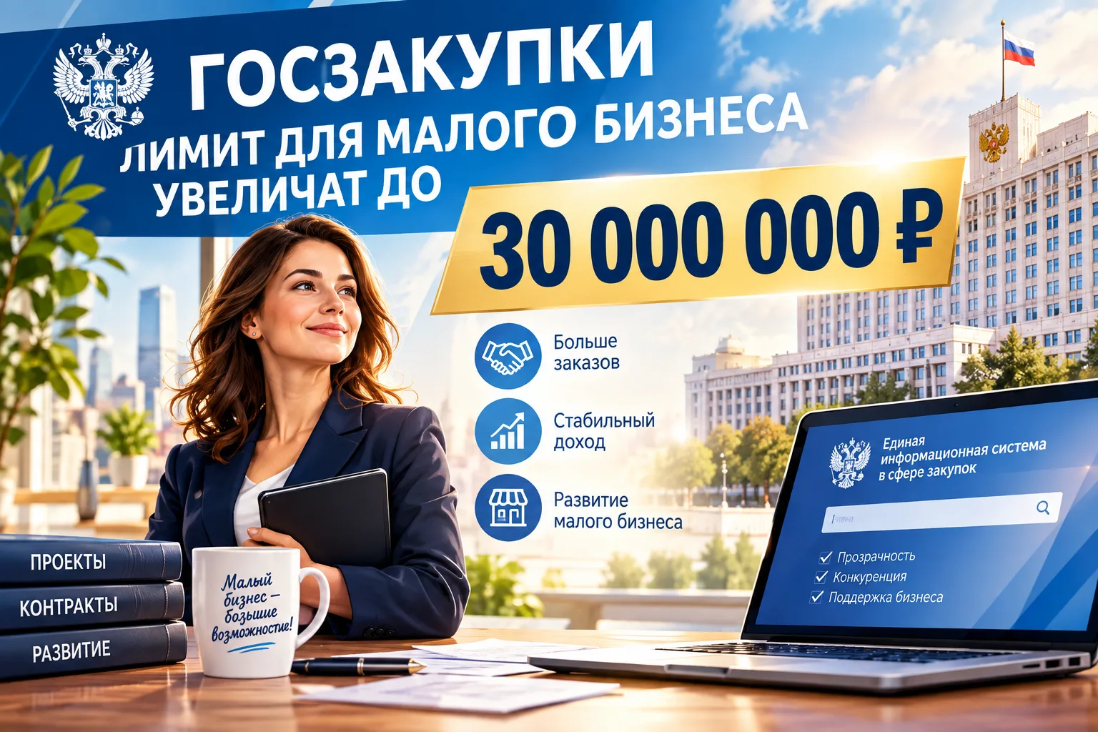 🇷🇺 Лимит госзакупок для малого бизнеса увеличат до 30 млн рублей