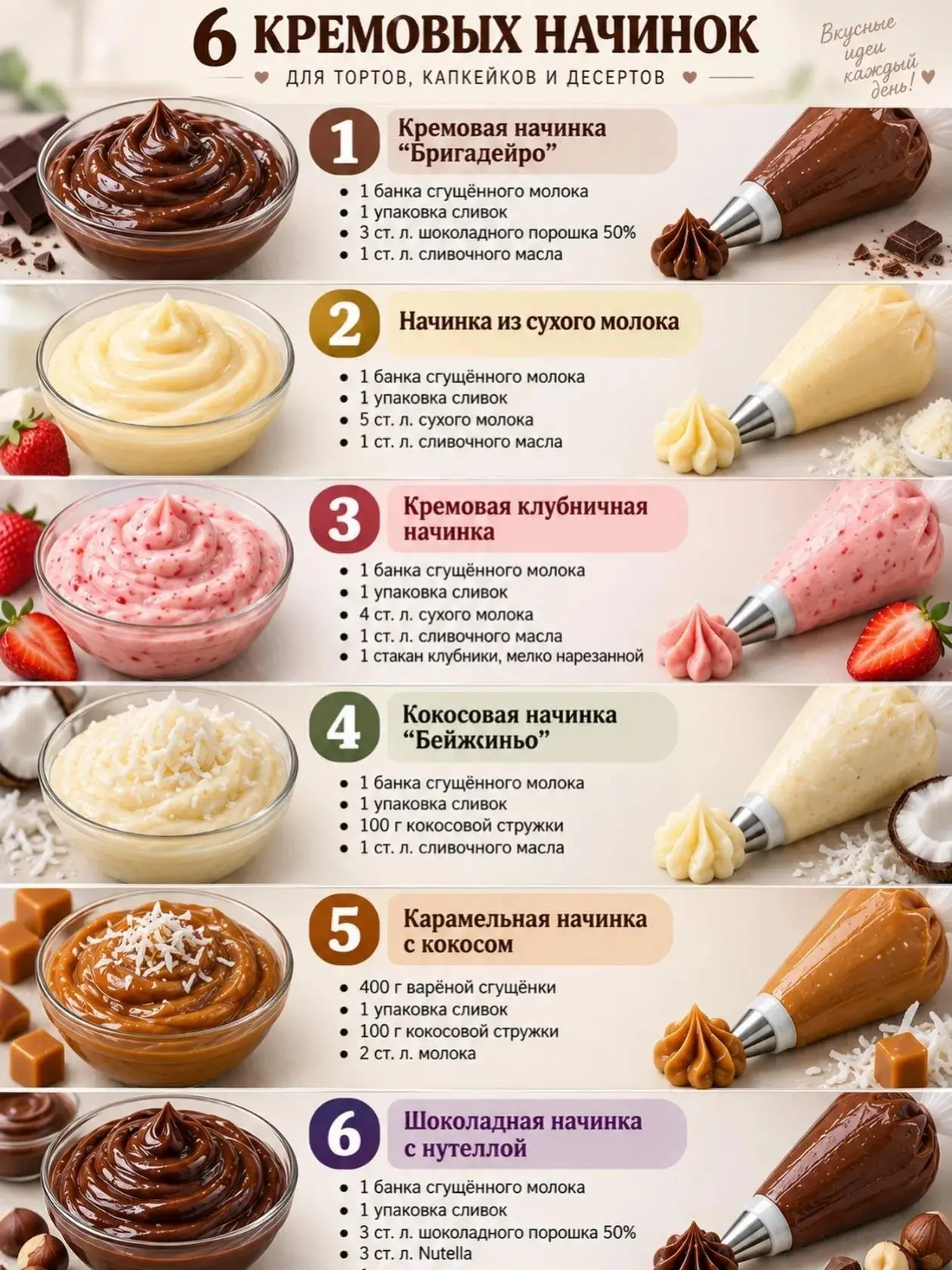 6 кремовых начинок, которые хочется попробовать все!