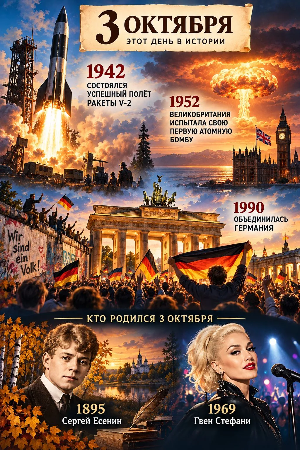 📜 ЭТОТ ДЕНЬ В ИСТОРИИ — 3 ОКТЯБРЯ