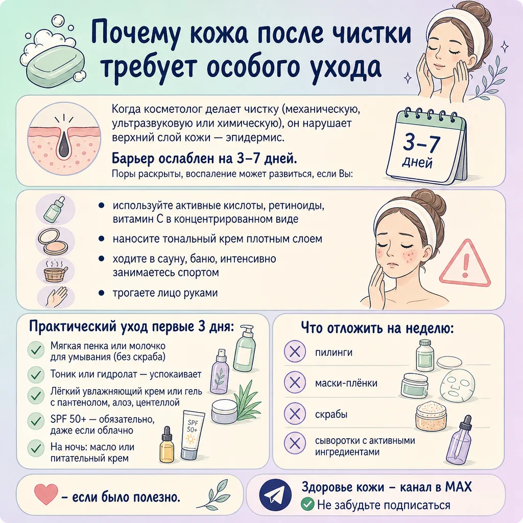 🧼 Почему кожа после чистки требует особого ухода