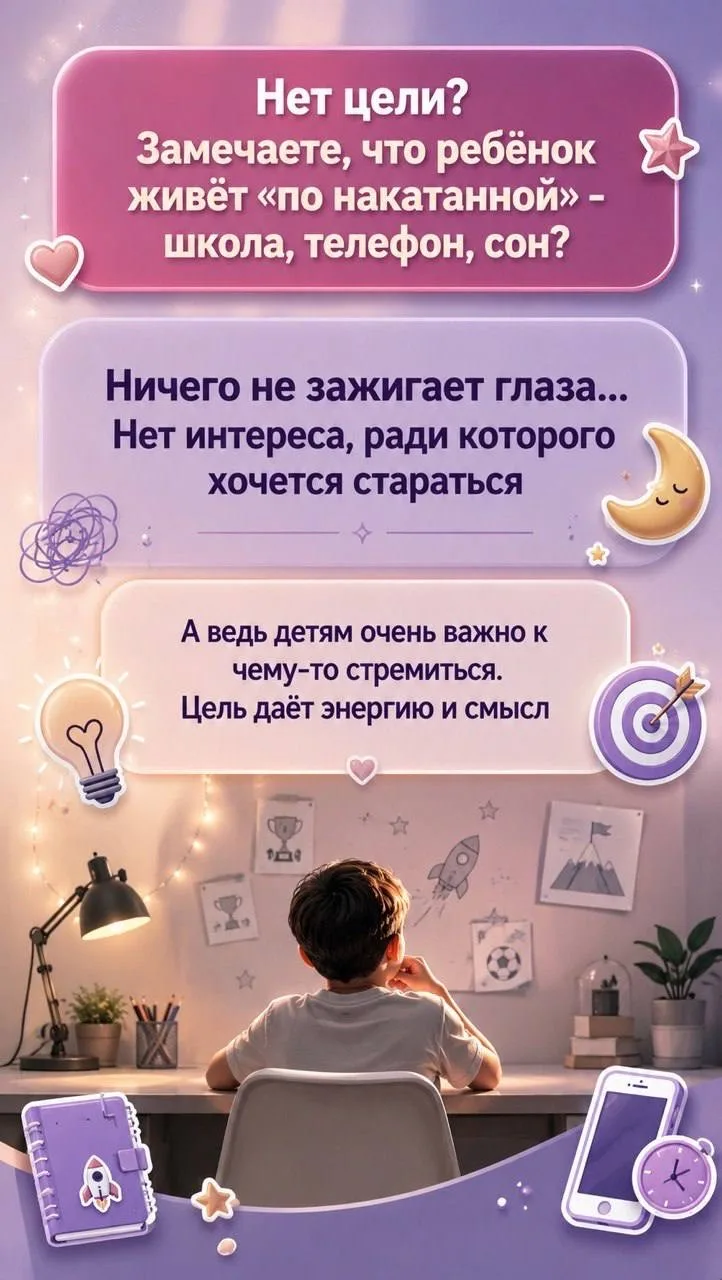 ❌ Когда у ребёнка нет цели, снижается мотивация и пропадает интерес к развитию