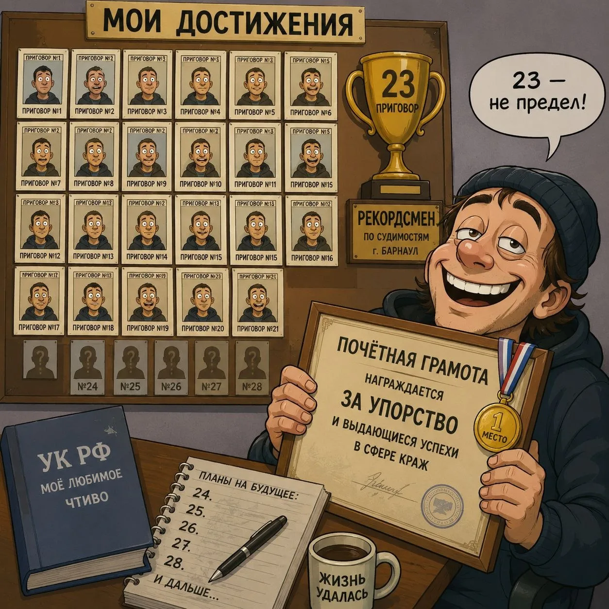 😱Рекордсмену по судимостям из Барнаула вынесли 23-й приговор за кражи