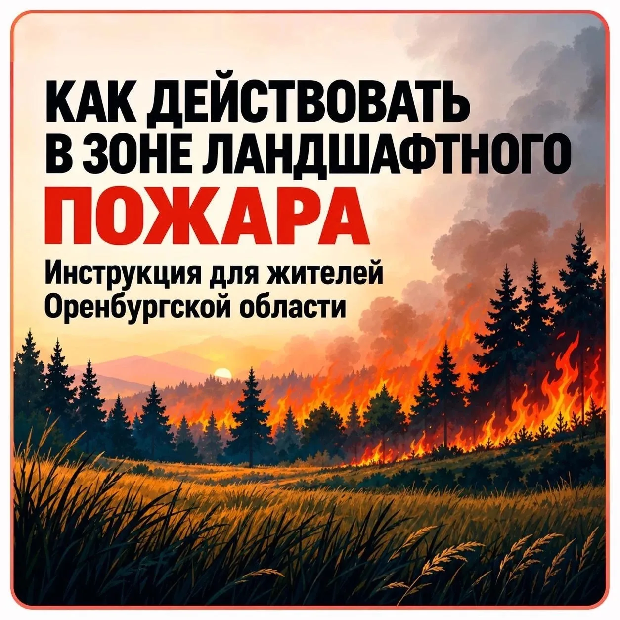 ❗️Ландшафтный пожар может стремительно распространяться и внезапно менять направление п...