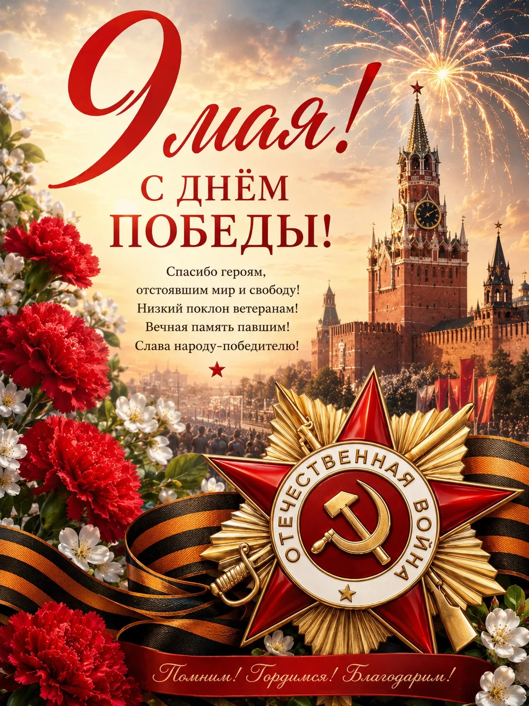 С Днём Победы в Великой Отечественной войне!

9 Мая — священная дата памяти, мужества и несгибаемой 
