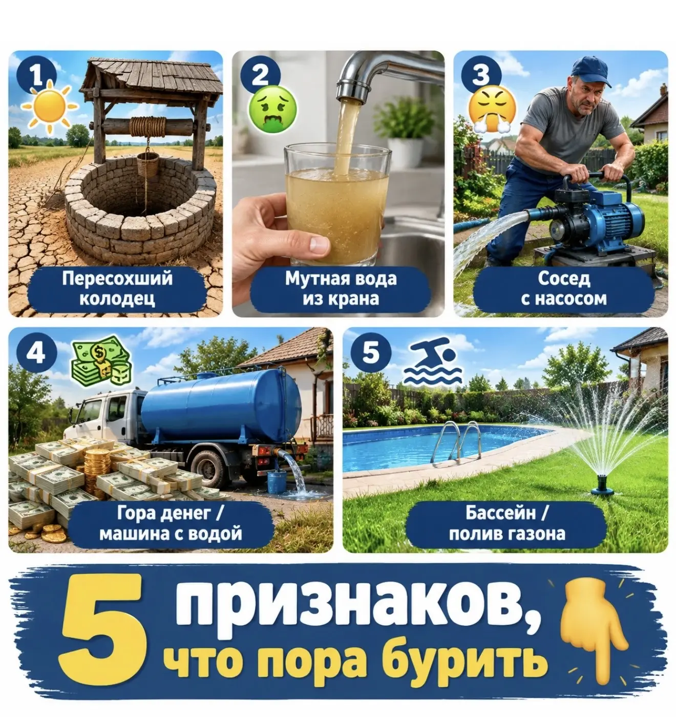 5 признаков, что вам срочно нужна скважина 🚰