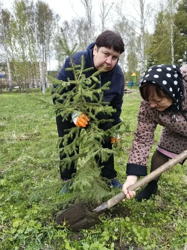 В парке «Юбилейный» посёлка Рудничный провели мероприятие, приуроченное ко Всероссийскому дню посадк