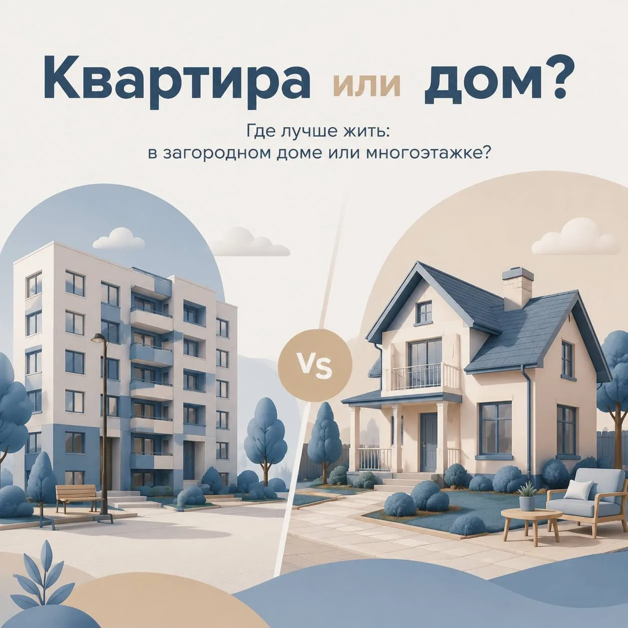 Квартира или дом? Вечная дилемма. 

Где лучше жить в загородном доме или многоэтажке? 
У каждого сво