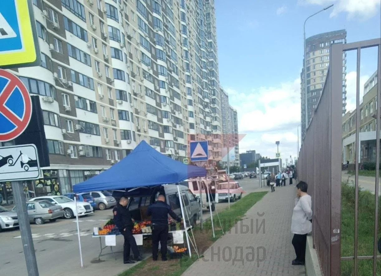 ❗️Торговлю у пешеходного перехода заметили возле школы №110 в Краснодаре