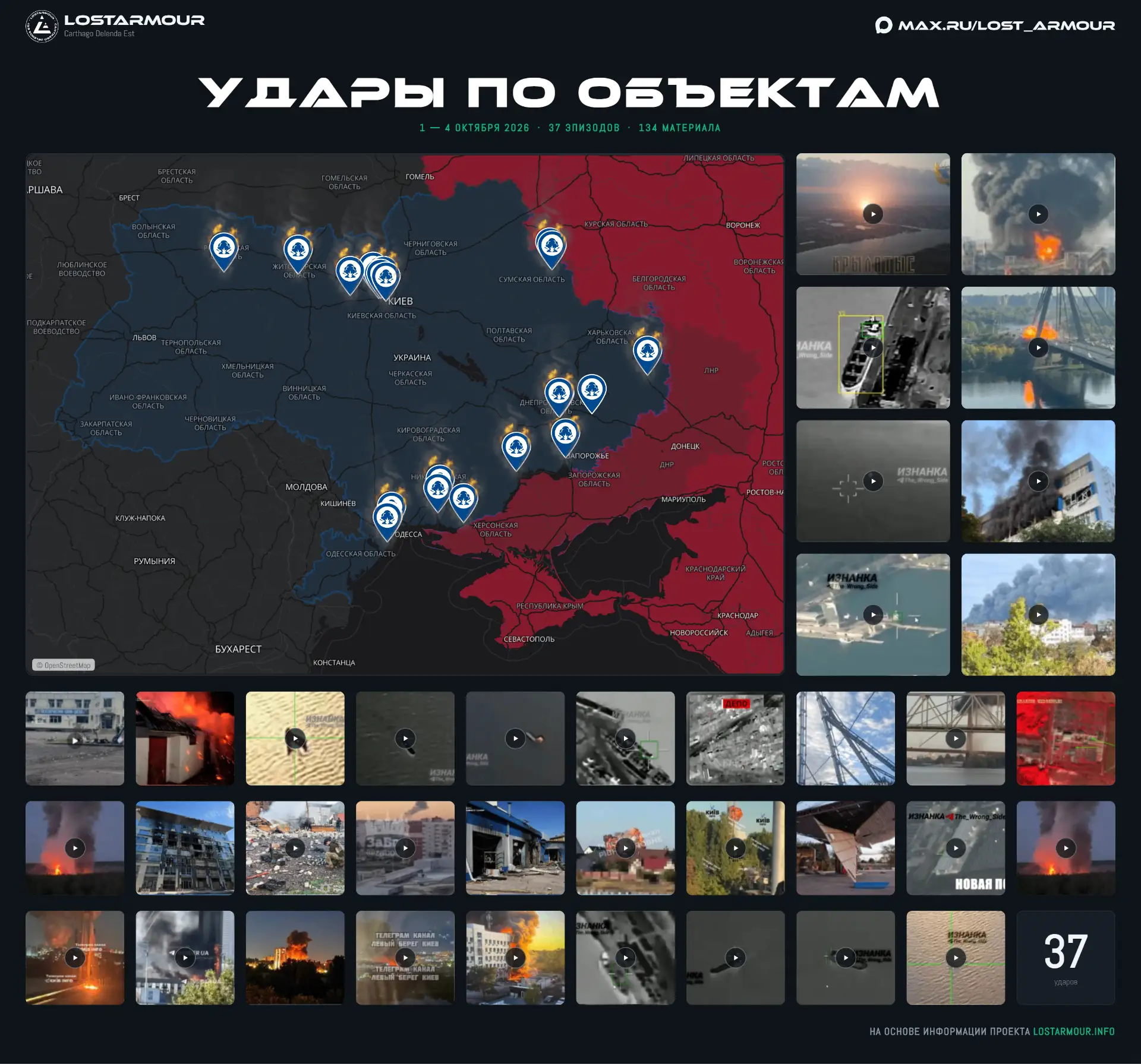 Сводка ударов по объектам за 01.10.2026 — 04.10.2026