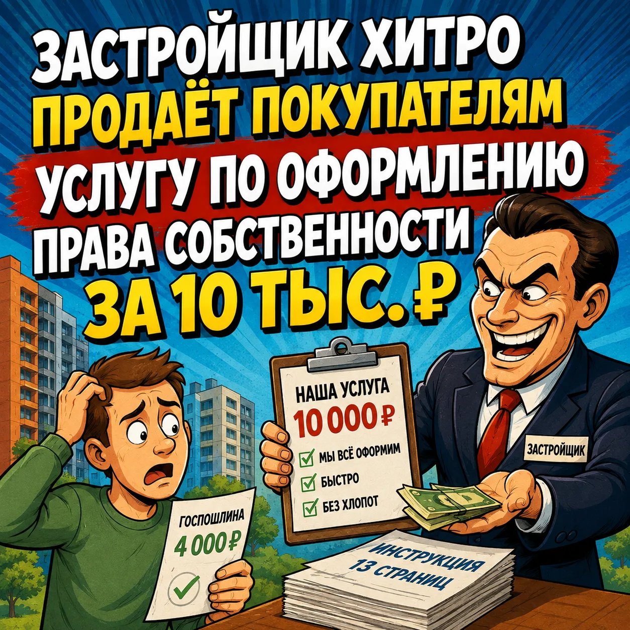 🚨 10 000 ₽ ЗА «ОФОРМЛЕНИЕ» КВАРТИРЫ? ПОКУПАТЕЛЬ МОЖЕТ СДЕЛАТЬ ЭТО САМ И ЗАПЛАТИТЬ ТОЛЬ...