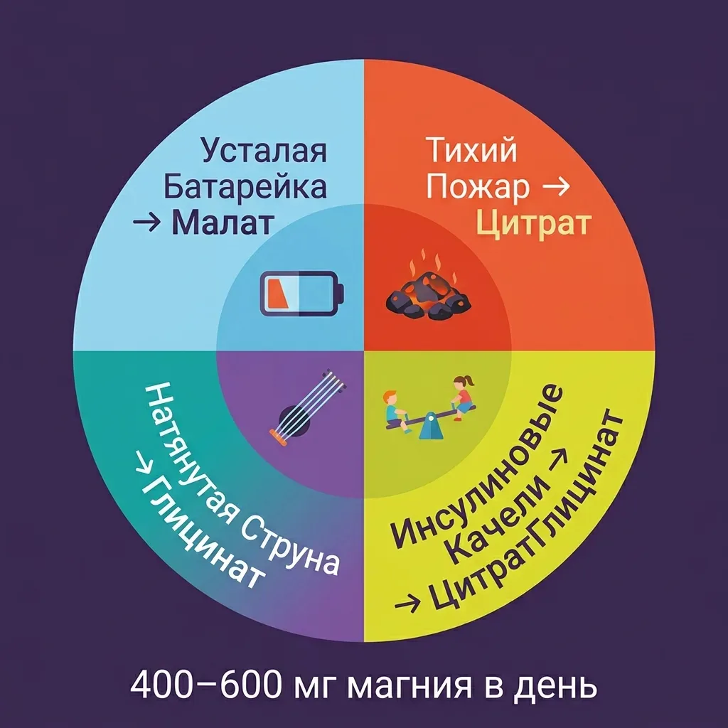 МАГНИЙ - МИНЕРАЛ ДЛЯ ВСЕХ ЧЕТЫРЁХ ВСАДНИКОВ

Магний участвует в работе всех клеток и систем организм