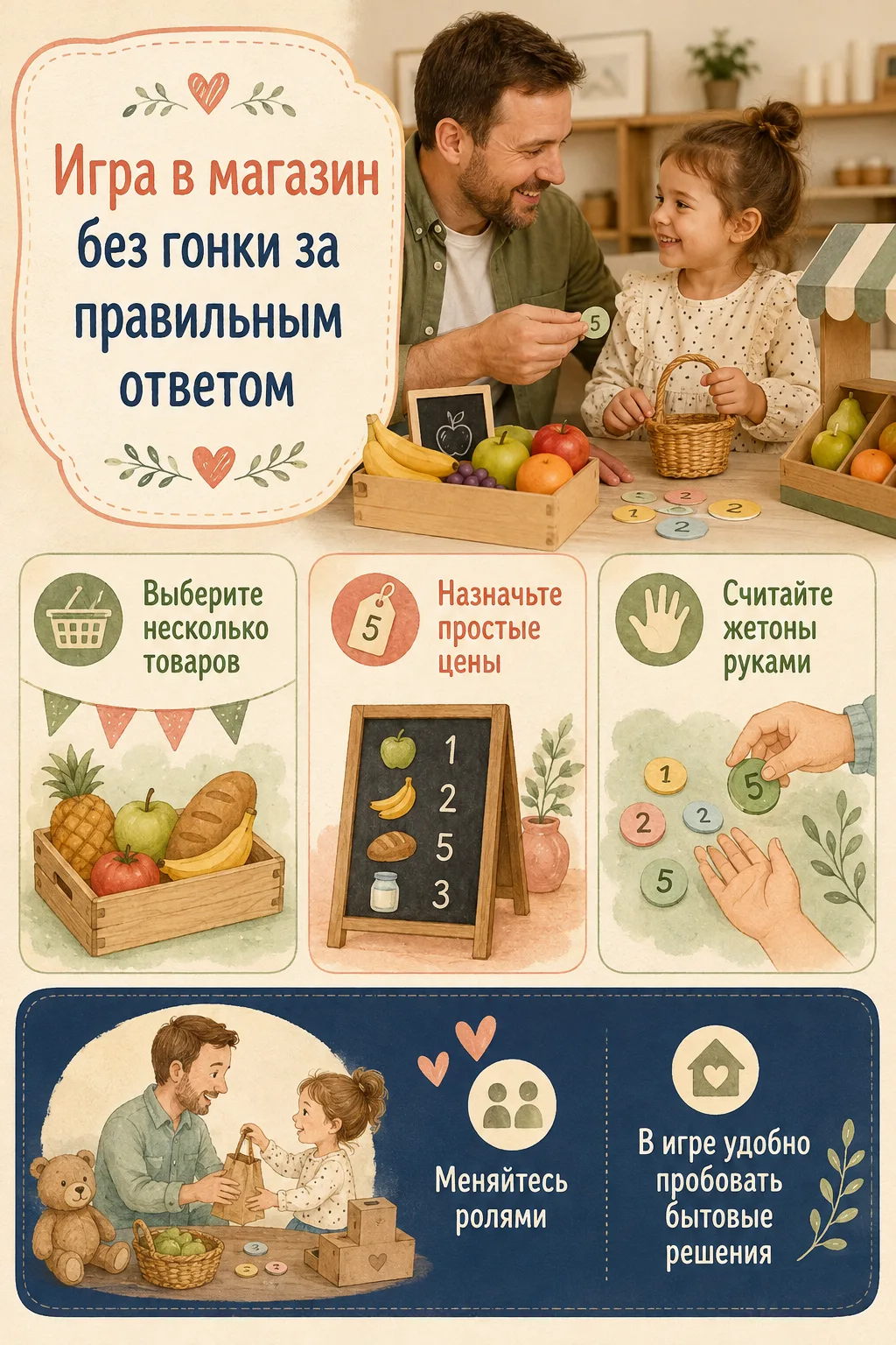 🛒 Игра в магазин без гонки за правильным ответом