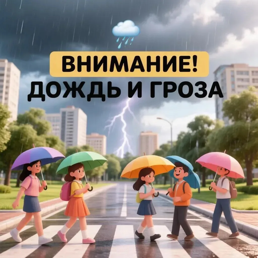 ⛈️Неделя обещает быть дождливой. Не забываем о безопасности!