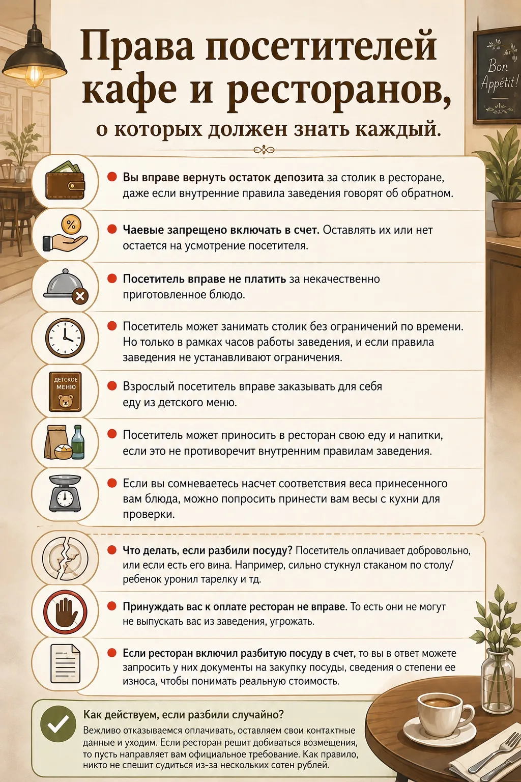 Что нужно знать, когда вы идете в кафе или ресторан?☕️🍝  Как #мамаюрист подготовила для вас очередну