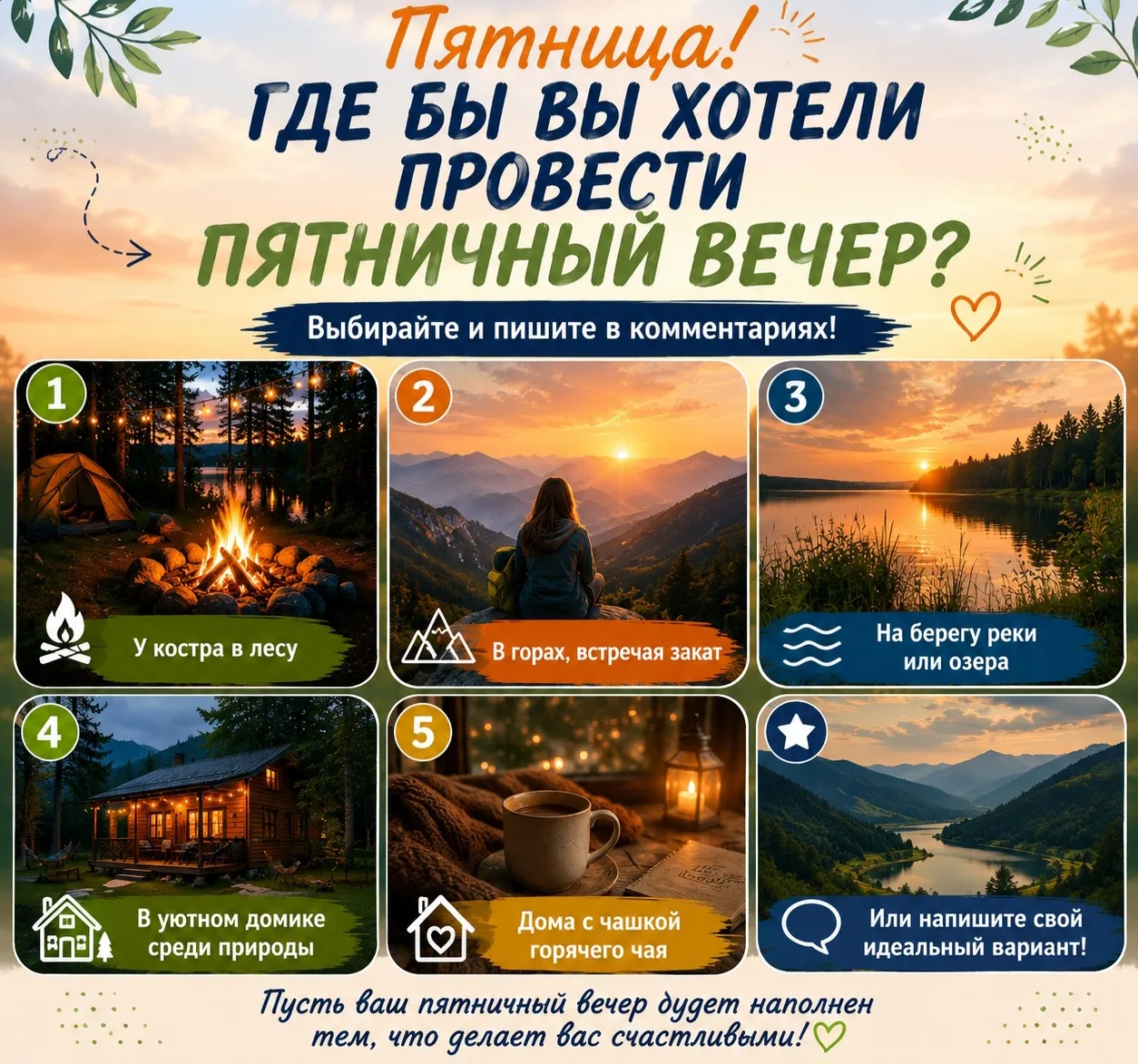 🌿 Пятница — отличный повод немного помечтать!