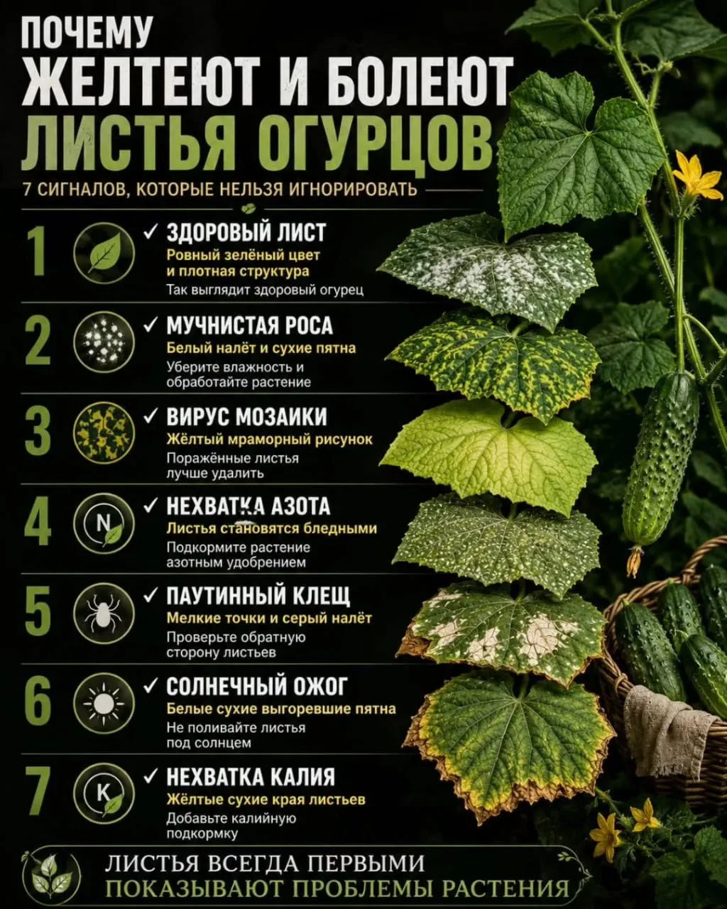 Листья огурцов — это настоящая подсказка для дачника 🌿