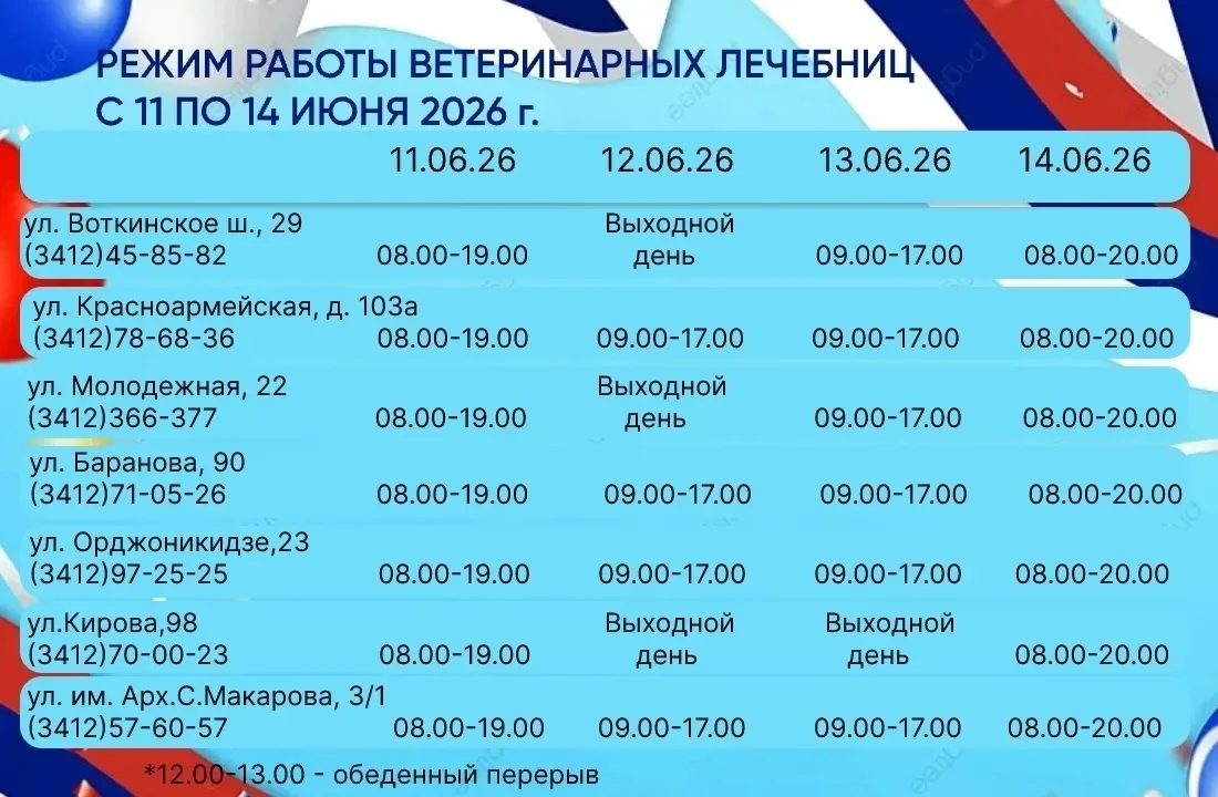 🇷🇺С днем России, россияне!

Графики работы государственных ветеринарных лечебниц в праздничные и в