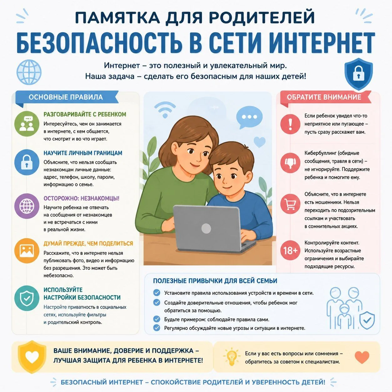 ❗Памятка для родителей❗
Безопасность в сети Интернет