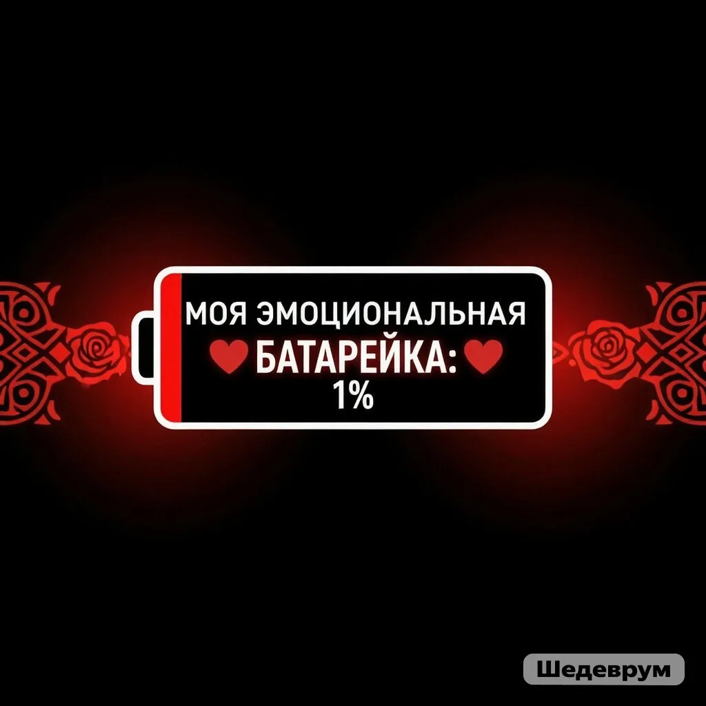 Попался на глаза этот принт про разряженную батарейку,