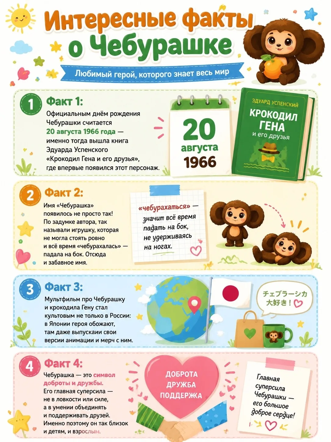 20 августа отмечаем День Рождения Чебурашки!