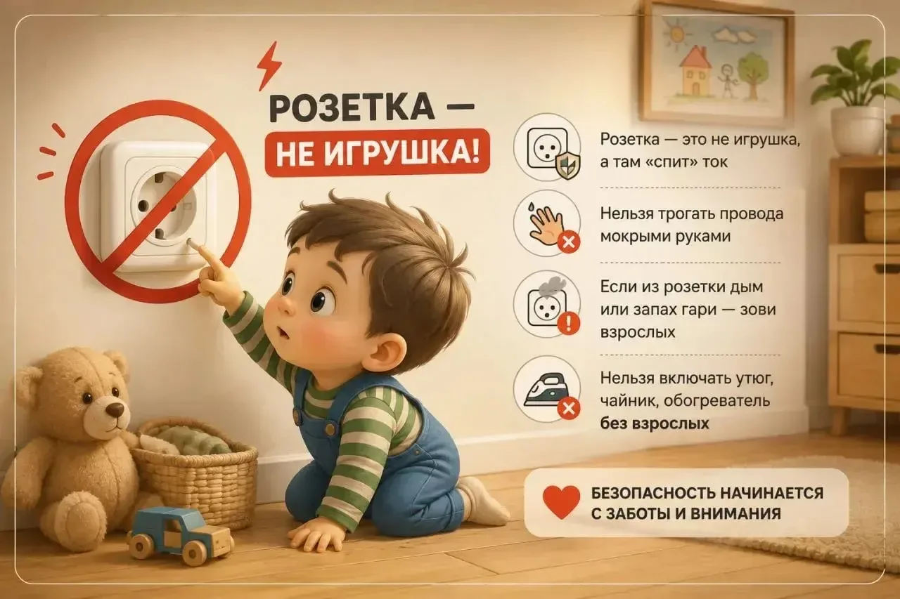 ⚡️ Розетка — не игрушка! Как уберечь ребёнка от беды