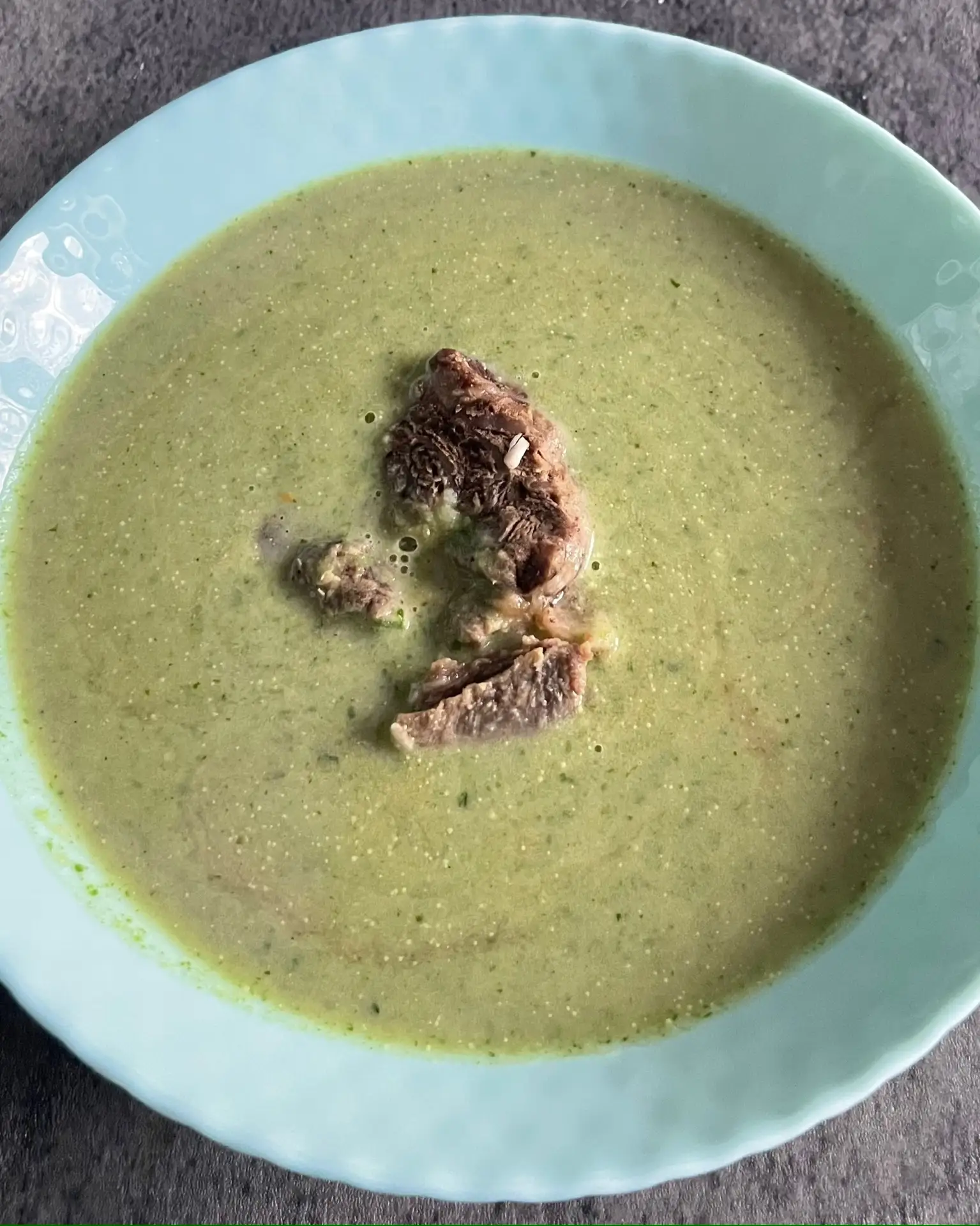 Крем-суп с говядиной, шпинатом и сливками 💚🌿