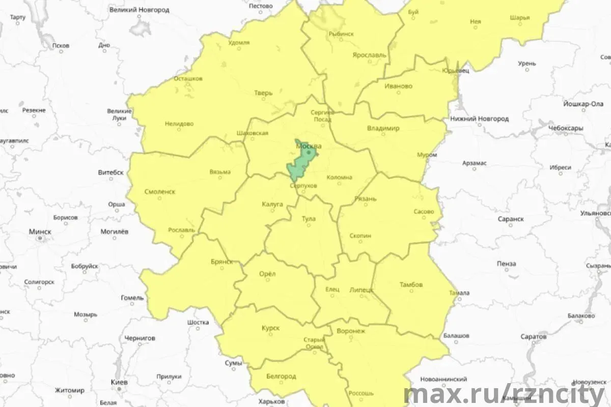 ⚠️ В Рязанской области объявлен жёлтый уровень погодной опасности до 23:00 29 июля из-з...