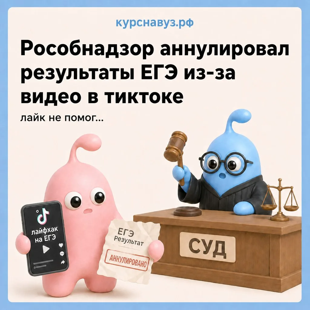 😳 Рособрнадзор аннулировал результаты ЕГЭ школьнице из-за видео в TikTok