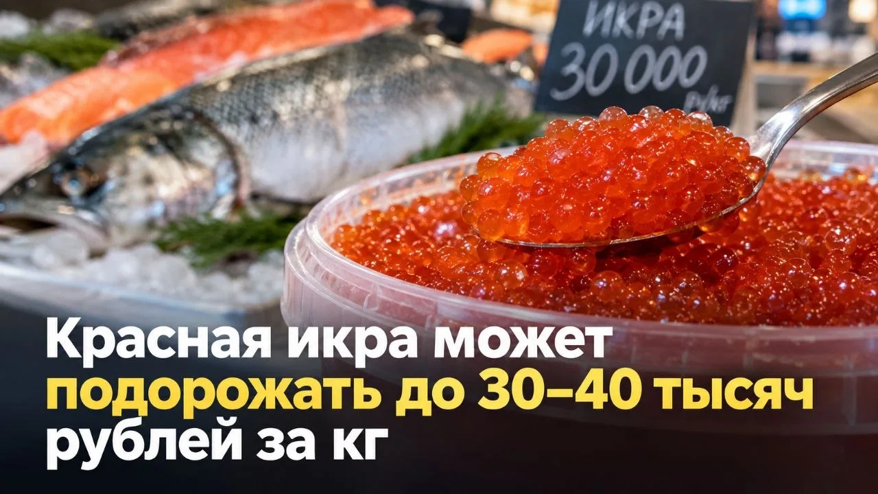 Красная икра к Новому году может подорожать до 30–40 тысяч рублей за кг.