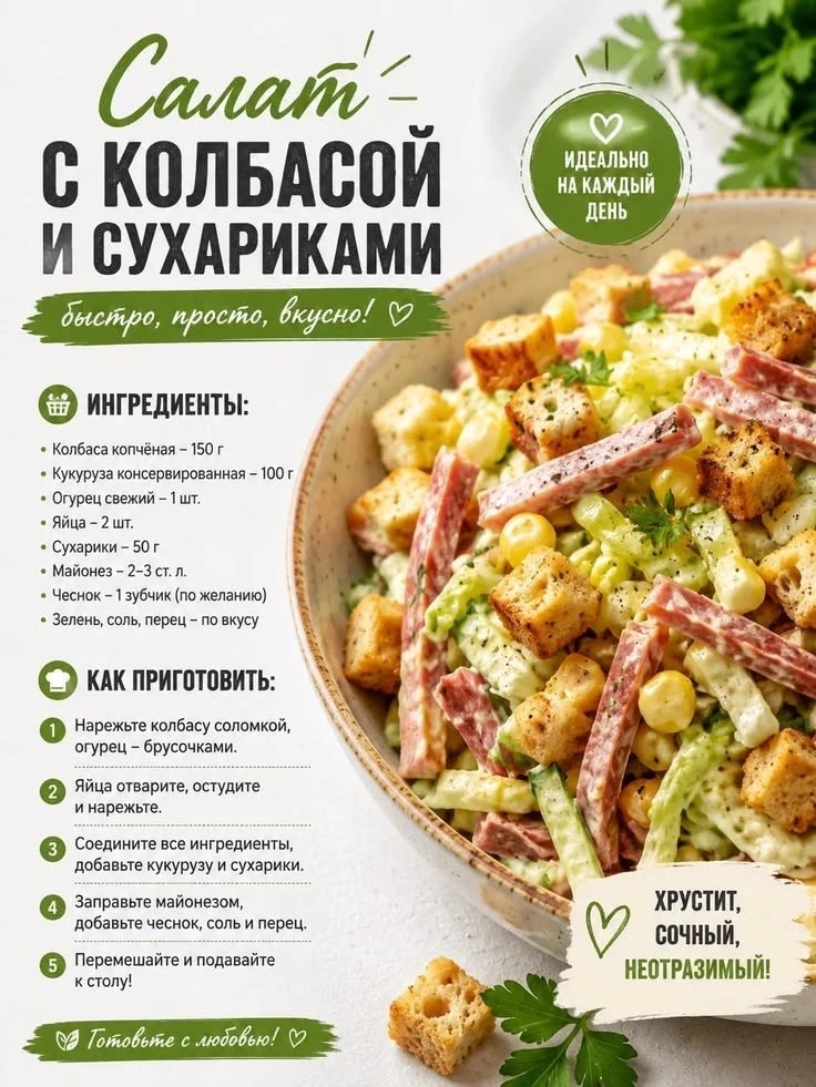 Салатик с сухариками