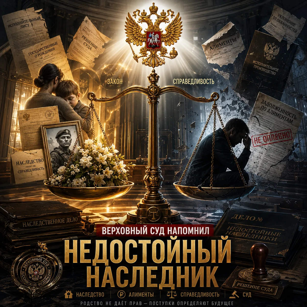 🚨 ВЕРХОВНЫЙ СУД РФ НАПОМНИЛ: РОДИТЕЛЯ МОГУТ ЛИШИТЬ НАСЛЕДСТВА И ВЫПЛАТ 😳⚖️
