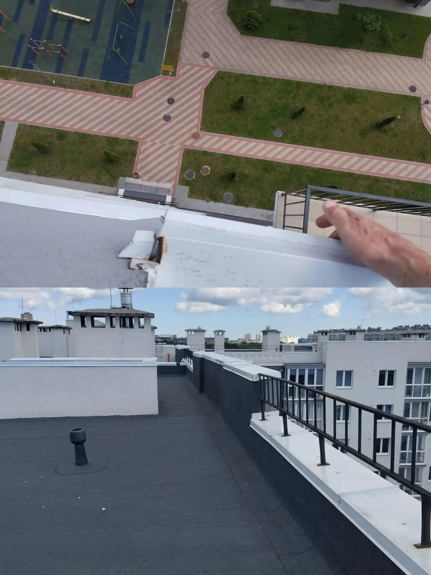 🏫Ул.Суздальская 15
✔️Выполнено обследование кровли на предмет вибрации не зафиксированных  элементо