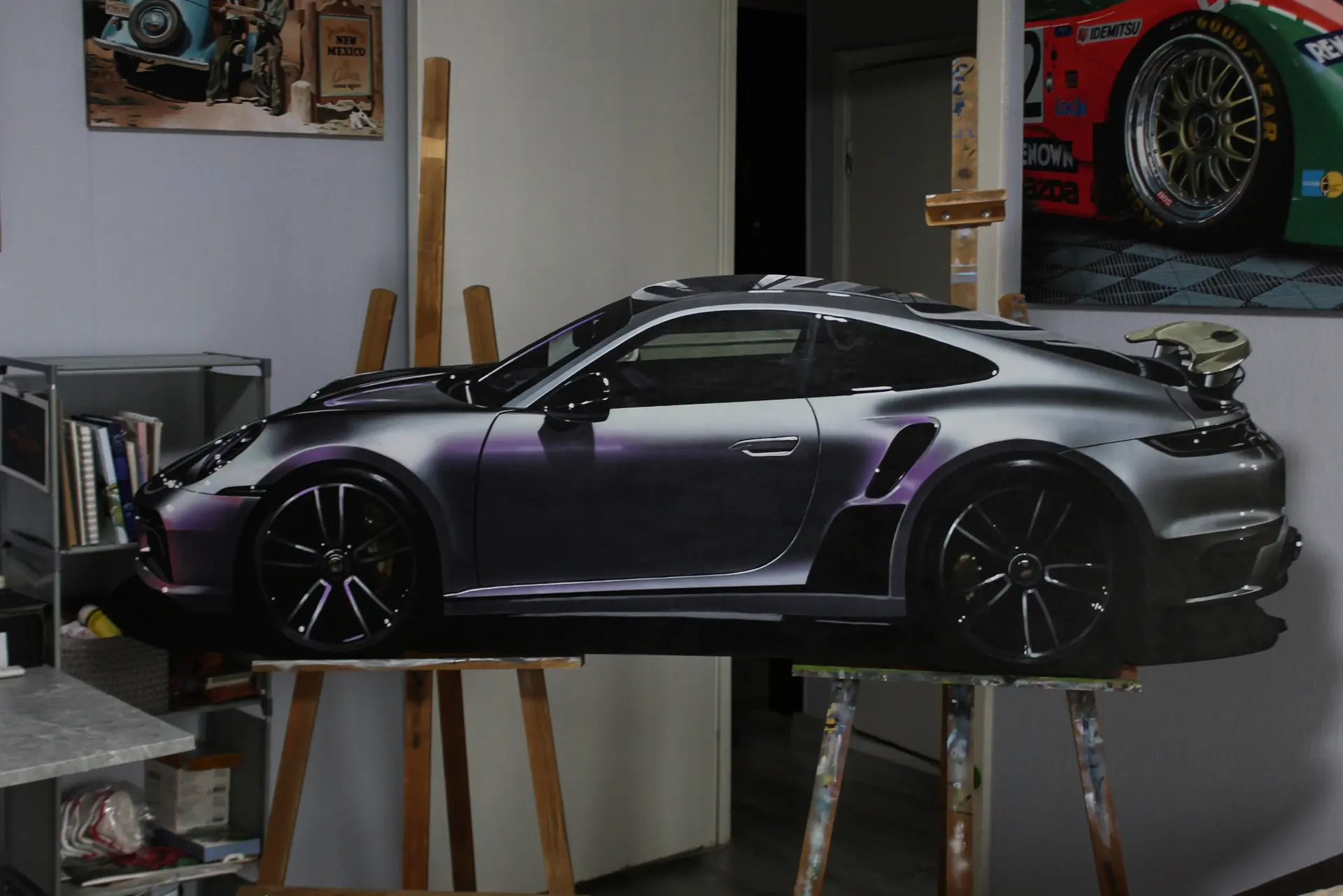 👩‍🎨 Автомобильное искусство: Porsche на фанере  Наша пользовательница Татьяна Макаревич — художница.
