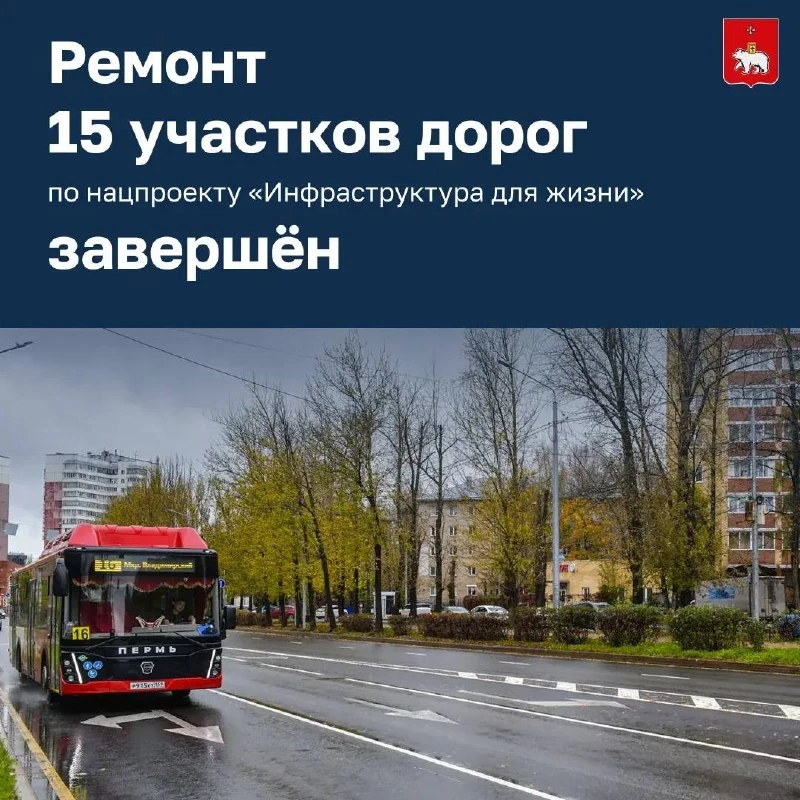 🟥 В Перми отремонтировали все запланированные на сезон участки дорог