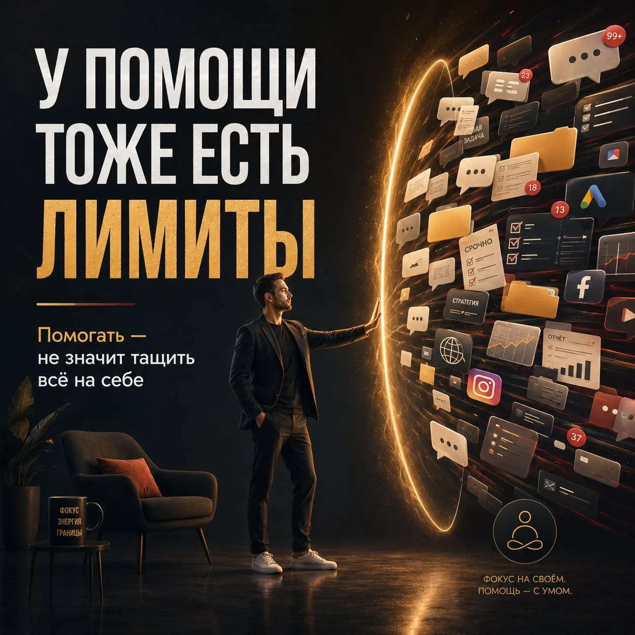 🔥 У ПОМОЩИ ТОЖЕ ЕСТЬ ЛИМИТЫ

Иногда ты подключаешься к человеку не просто как специалист.

А по-чел