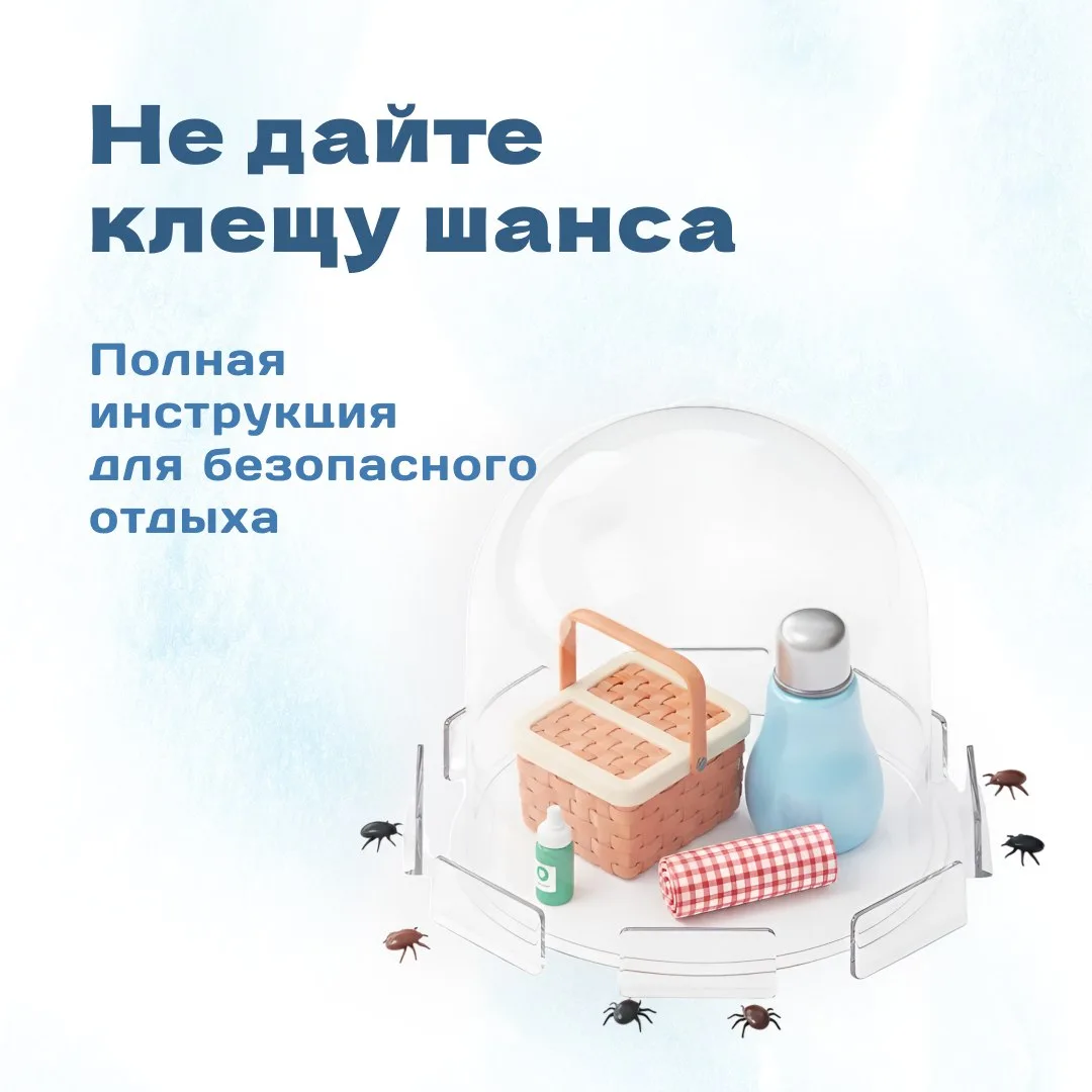 Сезон клещей в самом разгаре🕷

Чтобы прогулки на природе не закончились неприятностями, важно помни