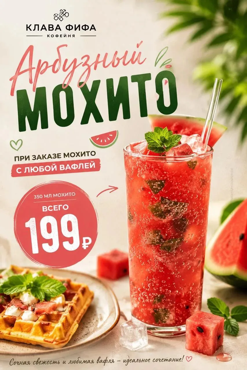 ☀️ Лето в разгаре, жара утомляет, а значит, самое время освежиться! 🍉