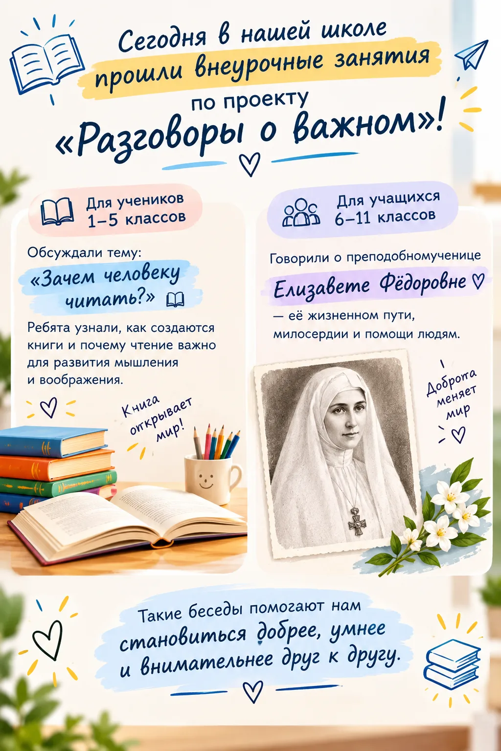 📚 Сегодня в нашей школе прошли внеурочные занятия по проекту