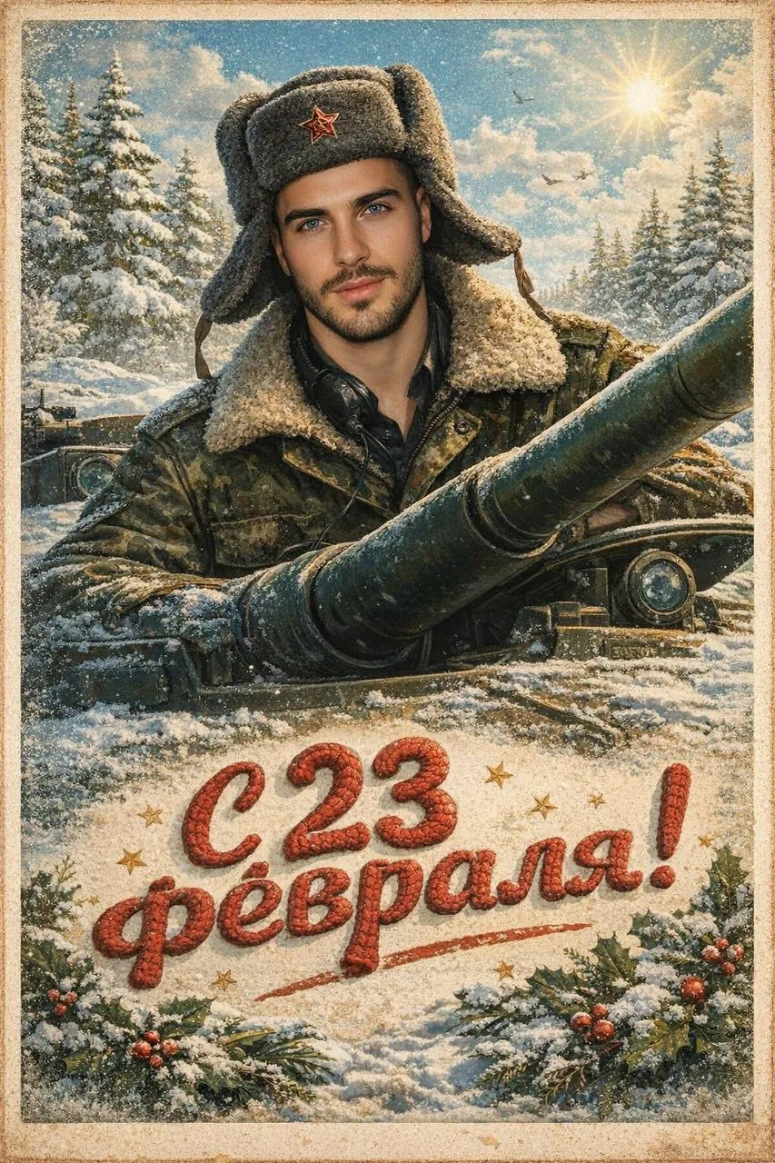 💚 ПРОМПТЫ ДЛЯ ОТКРЫТОК НА 23 ФЕВРАЛЯ 💚

1.
Не меняй черты лица Сделай из этой фотографии старую от