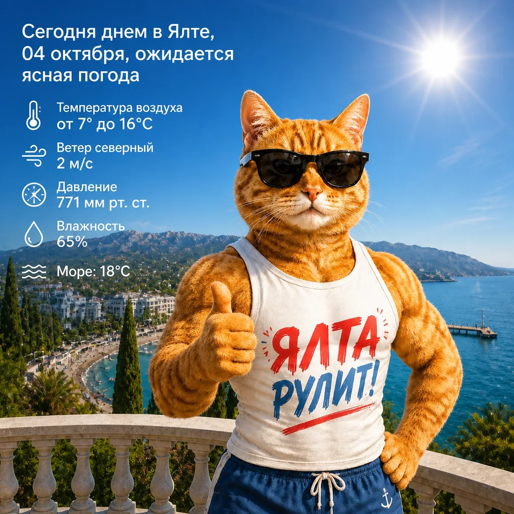 ☀️ Погода в Ялте на сегодня, 4 октября