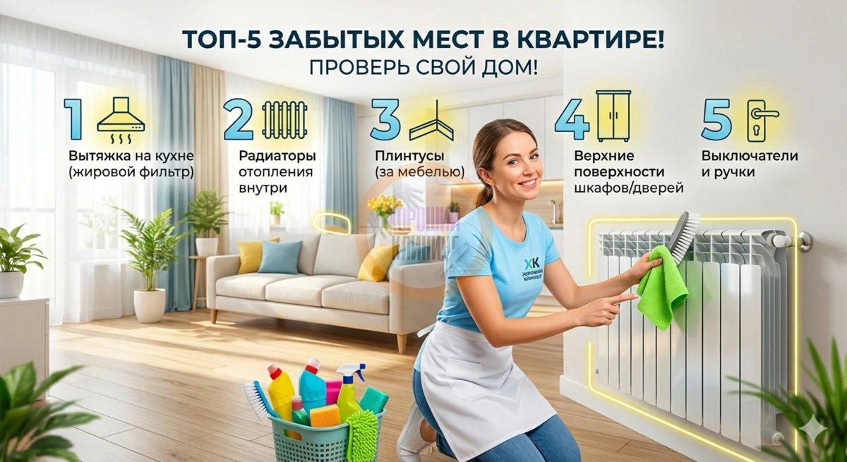 Топ-5 мест в квартире, про которые все забывают