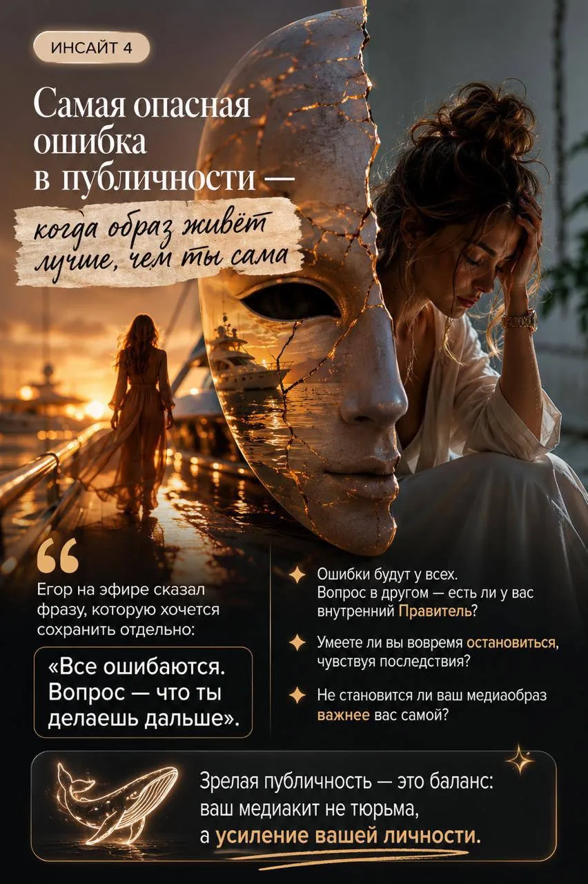 Самый опасный момент в публичности наступает тогда, когда созданный вами образ начинает...