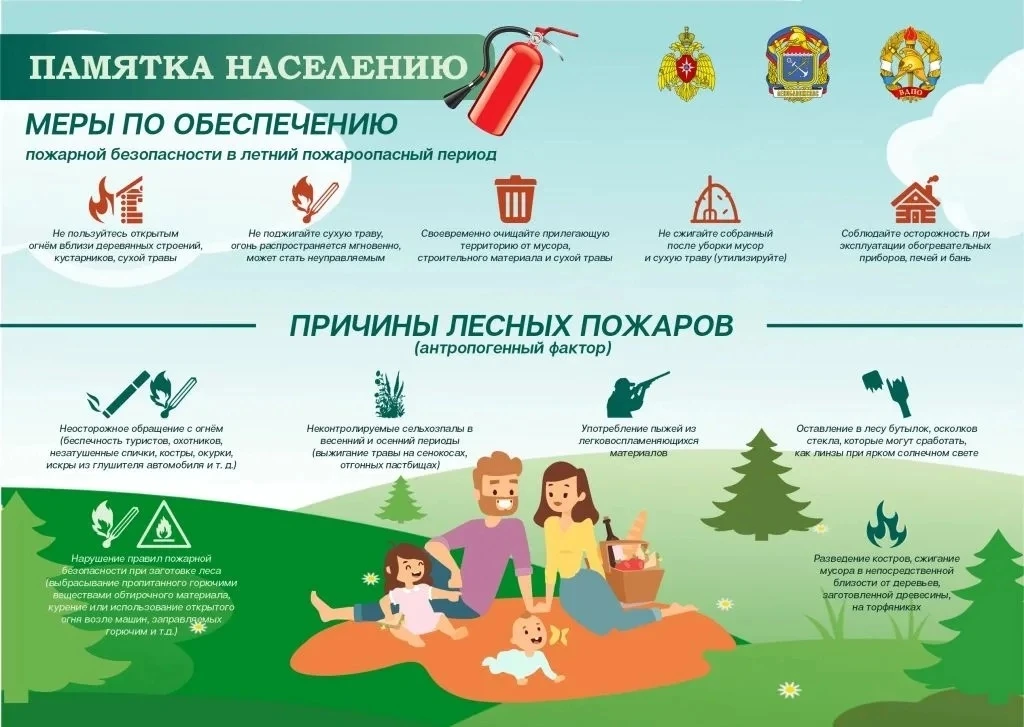 Большинство лесных пожаров возникает из-за неосторожного обращения людей с огнем или нарушения ими т